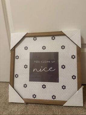 Hobby Lobby Brown and White 'You Clean Up Nice' Framed Wall Art